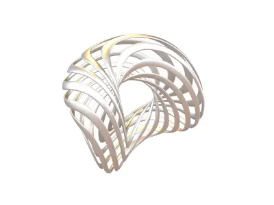 Abstract Ring Sphere v1 002 Low-poly 3D model