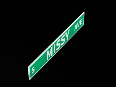 Street Sign Street Name Low-poly 3D model