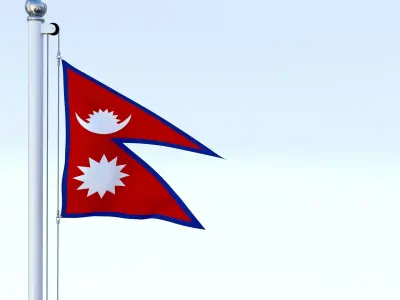 Animated Nepal Flag Low-poly 3D model