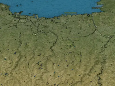 Jakarta - Topography Terrain Low-poly 3D model