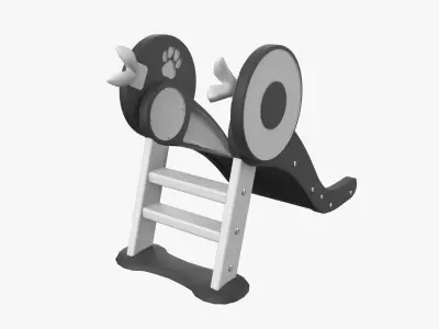 Kid Park Slide Park Equipment Interior Black 3D model