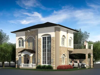 Two Storey Residential Building 3D model