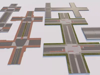Road Pack - Extended-City Roads 3D model buy