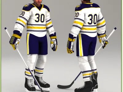  Hockey Player and Hockey Goalkeeper CG 