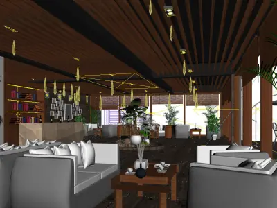 Business Restaurant - Coffee - Banquet  166 3D model