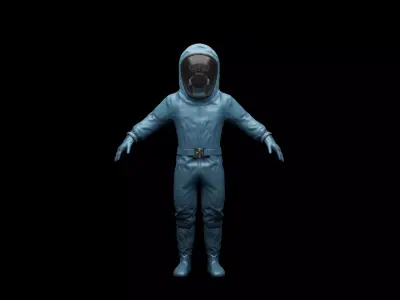 Hazmat Suit Rig Low-poly 3D model