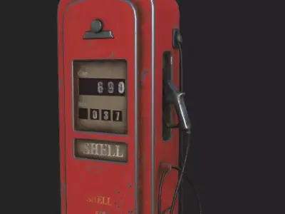Gas Station prop Low-poly 3D model