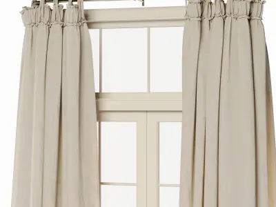 Linen curtains 3D model