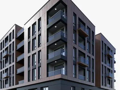 Modern residential building 17 3D model