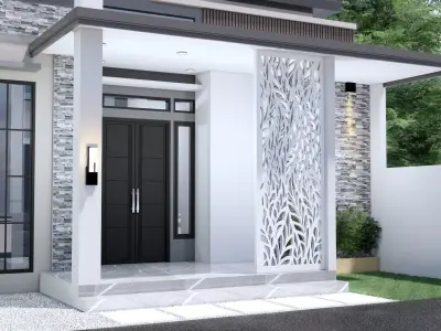 One floor Minimalist Modern House Design  3D model
