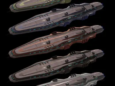 Battle Cruiser LP Low-poly 3D model
