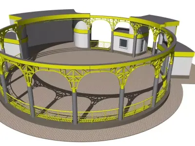 Dance floor with colonnade 3D model