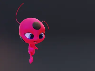 Tikki - Kwami from miraculous ladybug A rigged character for Blender