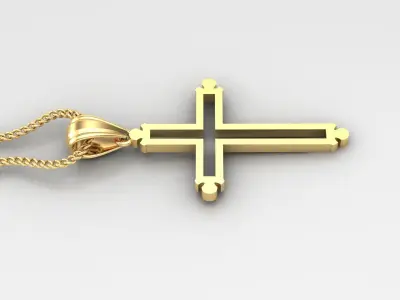 High Cross Pendant Light Gold 18K 4CP039 3D print model