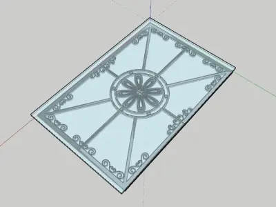 Iron Glass Roof Art Mounted Villa Facade 3D model 3D model 3D model