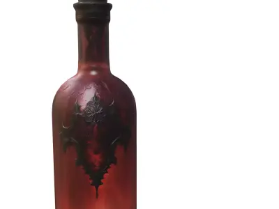 Dark Magic Potion Bottle Low-poly 3D model