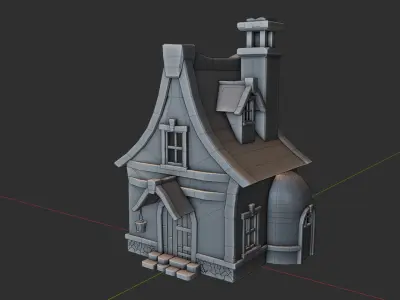 Stylized Fantasy House Pack Low Poly 3D Medieval Desert Houses Low-poly 3D model