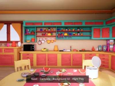 Asset - Cartoons - Background 03 - Hight Poly 3D Model Pack