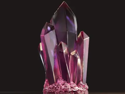 THE CRYSTAL CLUSTER - GEMSTONE - QUARTZ - AMETHYST - ROCK 3D print model
