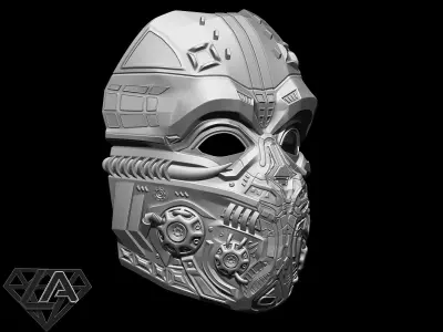 Cyber Invader SCI-FI Warrior custom mask 3D print model