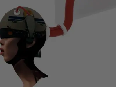 Sci-fi Woman head - animated 3D model