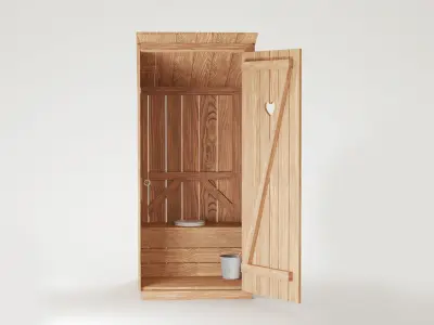 Outhouse wooden cabin 3D model