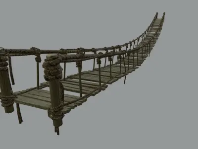 Hanging Bridge Low-poly 3D model
