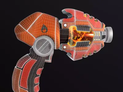 Sci-Fi Gun - Fire 3D model