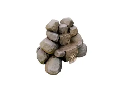 3-Tier Pond Rock Waterfall 3D model