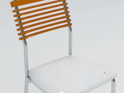 Chair with wooden slats 3D model