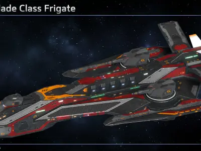 Spaceship Frigate Collection III 3D Model Pack