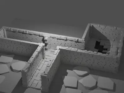 Low poly Stylized Dungeon Wall Free low-poly 3D model
