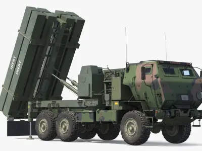  Mobile Surface Air Missile Launcher Truck Camo Simplified 