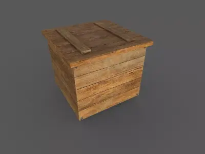Wooden Box Low-poly 3D model Low-poly 3D model