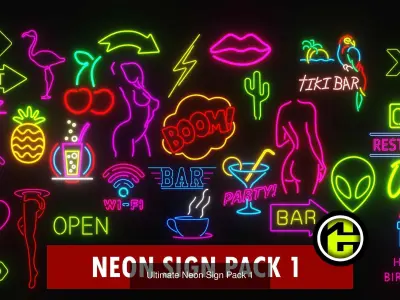Ultimate Neon Sign Bundle Vol1 - 223 3D Model Pack