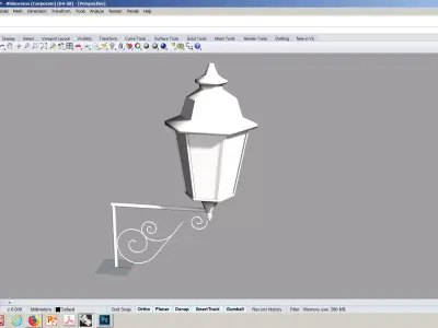 VINTAGE STREET LAMP WITH WROUGHT IRON DETAILS  3D model
