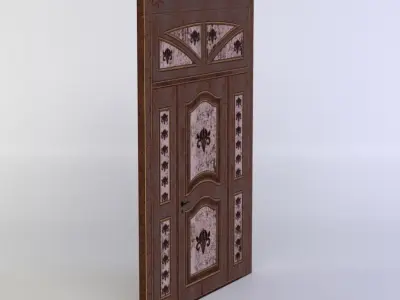 Door refrigerator Low-poly 3D model