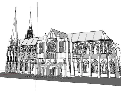 Architecture-Religion-God-Culture-Temple-0111 paris cathedral 3D model