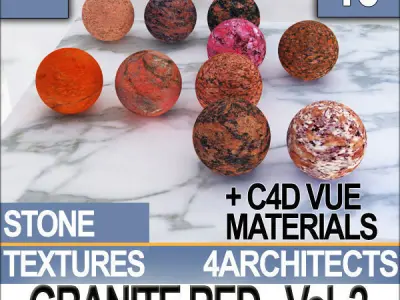 Granite Red Collection JPG and MAT Texture