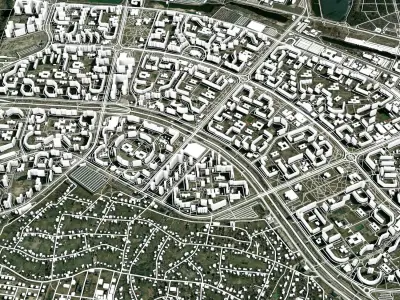 Cityscape Kyiv Ukraine Troyeshchyna fragment city  3D model