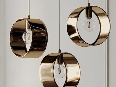 ARA GOLD RING PENDANT LAMP 3D model