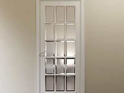 Elegant interior door with glazing 3D model