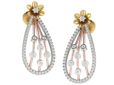 Women Pendant Earring Sets 3dm STL OBJ FBX Renders Details 3D print model 18