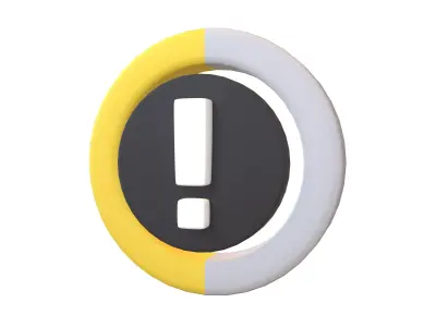 Battery Circle with Exclamation Mark Symbol v1 011 Low-poly 3D model