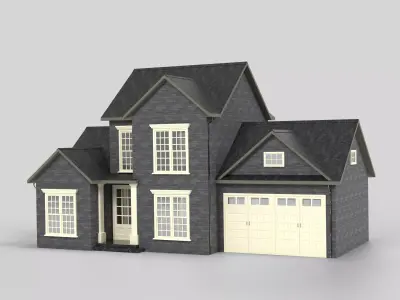 British House Design 01T1 Low-poly 3D model