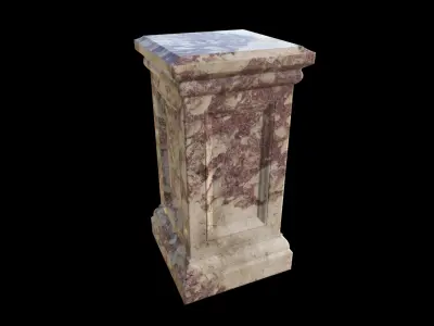 ornate stone pedestal 01 3D model