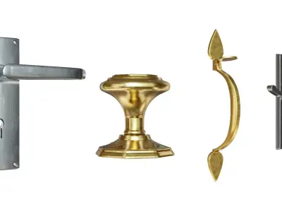 Door Handle 3D Model Set 3D model