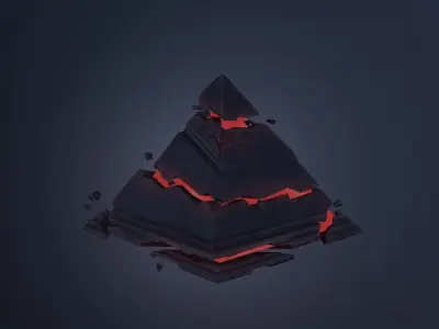 space fantasy low poly piramide HighPoly included Low-poly 3D model