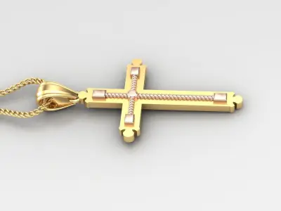 High Cross Pendant Light Gold 18K 4CP003 3D print model