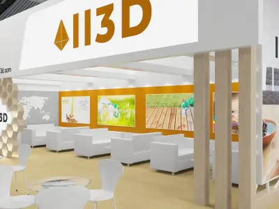 Exhibition Stand Stall  Two Side Open With 3D Hall 3D model